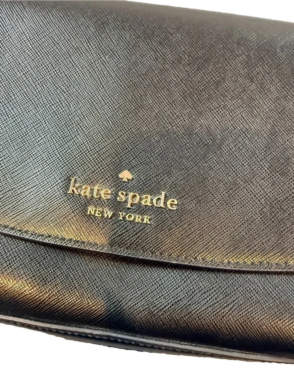 Kate Spade Carson Convertible Crossbody Bag Black Leather Chain Shoulder Purse